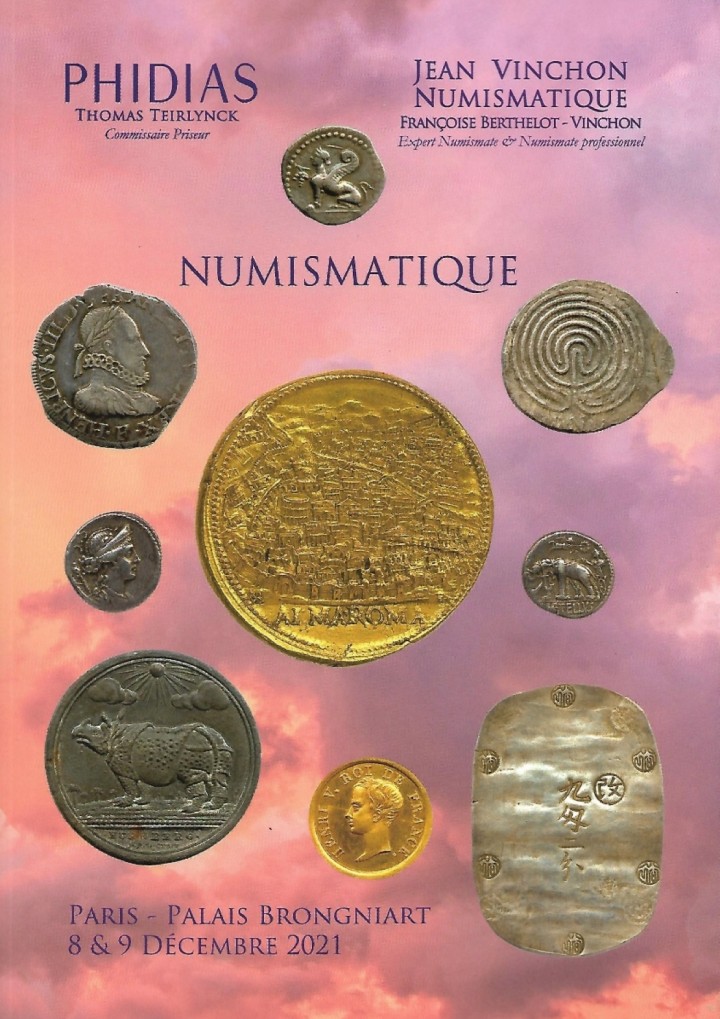 Notícia de Leilão Phidias & Vinchon Numismatique, 8-9 dezembro 2021
