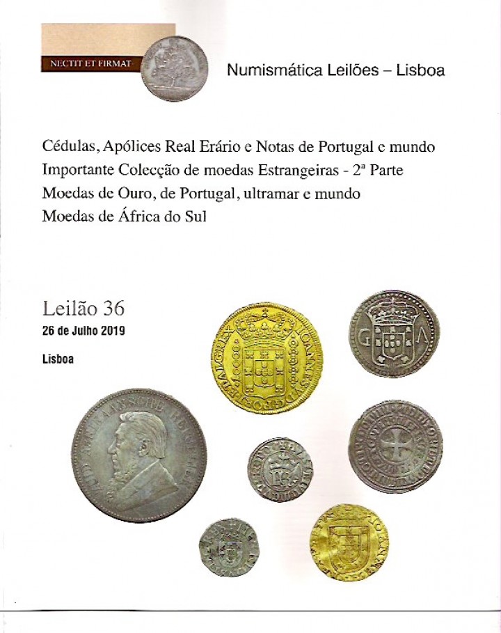 NUMISM�TICA LEIL�ES: 36� leil�o, em 26 de julho de 2019